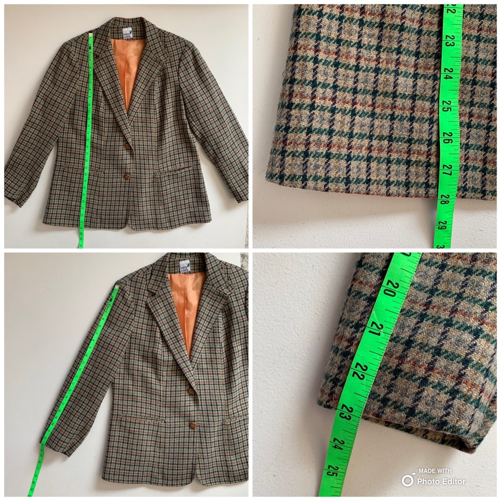 Barry Ashley Vintage Plaid Blazer Int Ladies & Garment Union Made - Picture 16 of 16